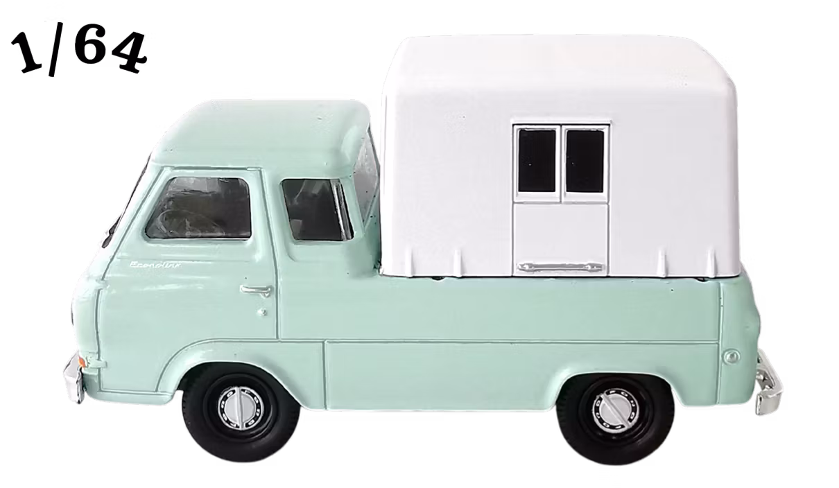 1965 Ford Econoline Truck Metflake M2 Machines Svart alt. Mintgrön