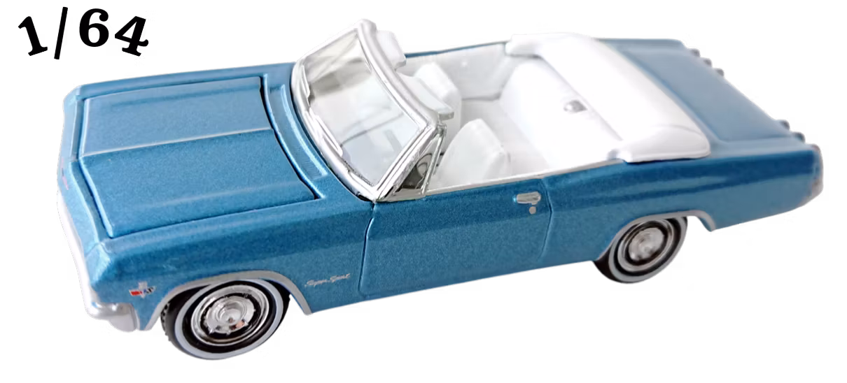 1965 Chevrolet Impala Convertible Coelinblå Johnny Lightning