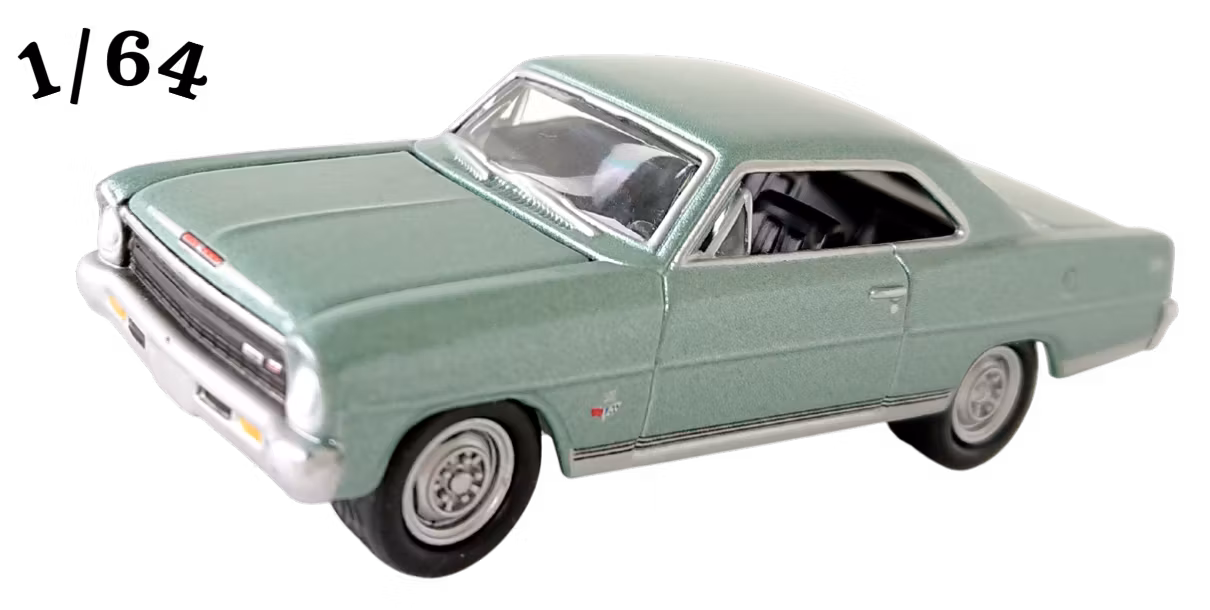 1966 Chevrolet Nova SS 327 Silverjadegrön Johnny Lightning