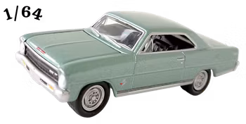 1966 Chevrolet Nova SS 327 Silverjadegrön Johnny Lightning