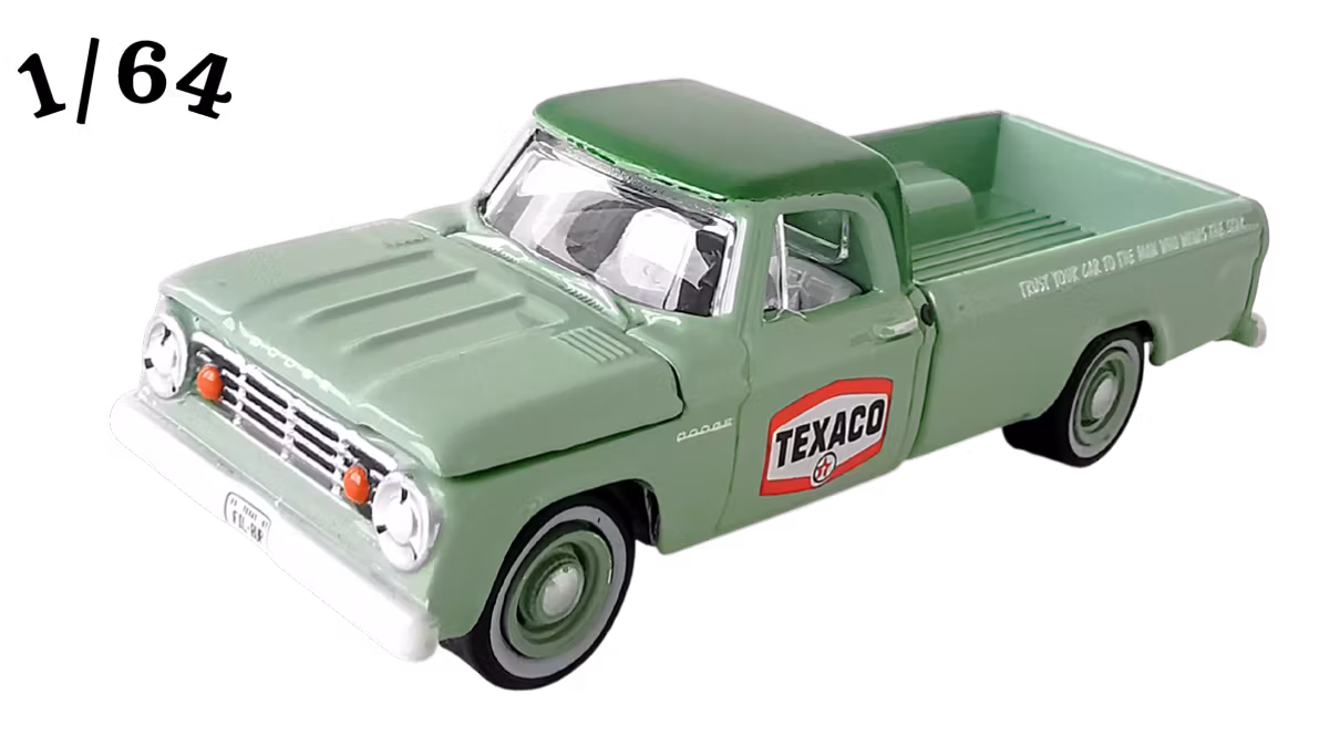 1967 Dodge D-100 Pickup Blekgrön Texaco Greenlight