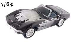 1968 Chevrolet Corvette Convertible Svart Johnny Lightning