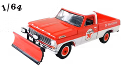 1968 Ford F-250 Snow Plow Vit Röd Texaco Greenlight