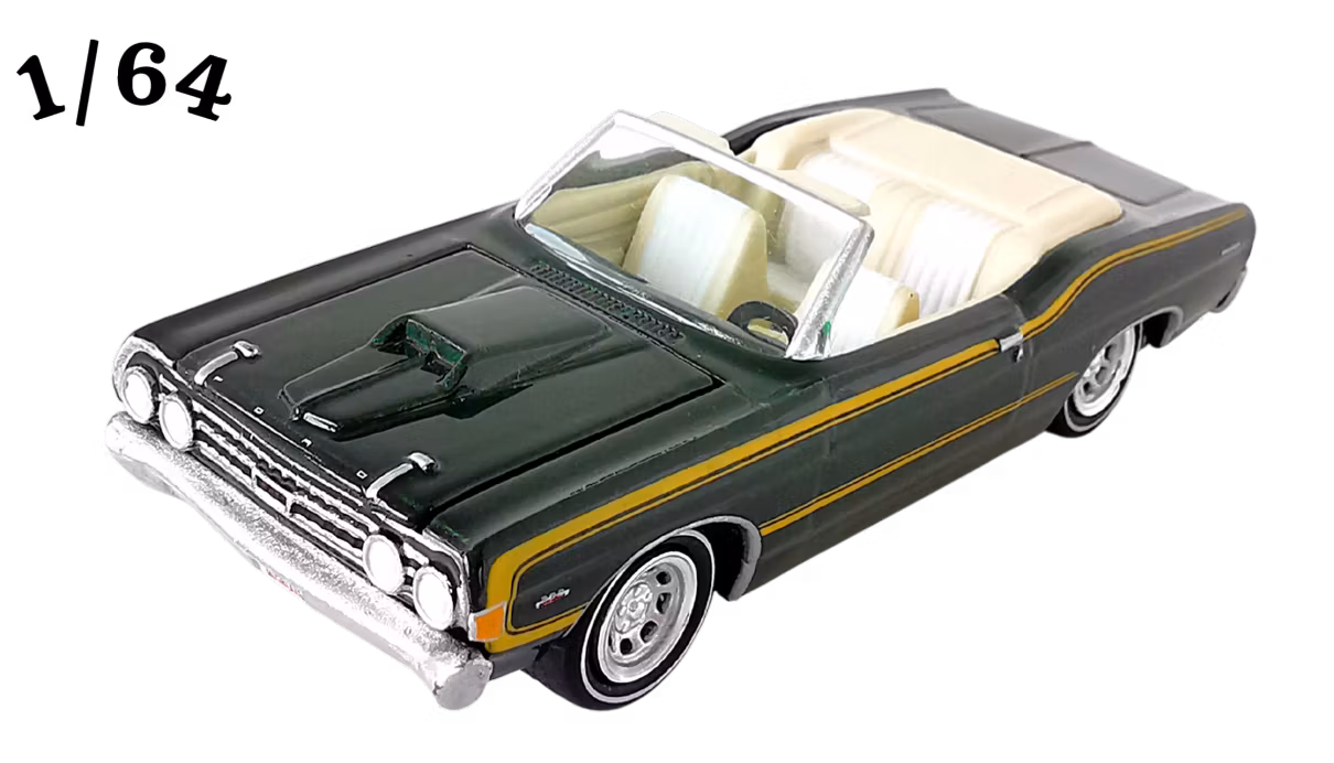 1968 Ford Fairlane Torino GT Convertible Skogsgrön Johnny Lightning