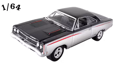 1968 Plymouth GTX Custom 392 Svart Silver Barrett-Jackson Greenlight