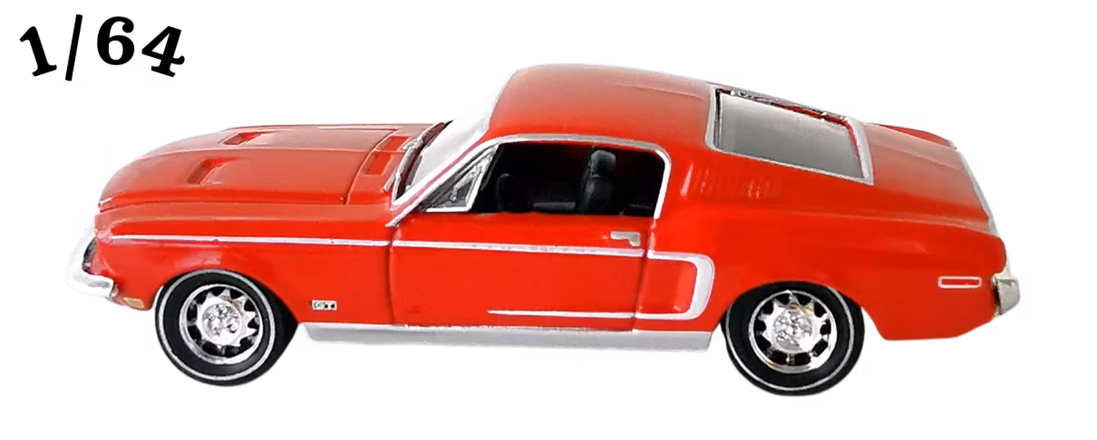 1968 Ford Mustang GT 390 Röd M2 Machines