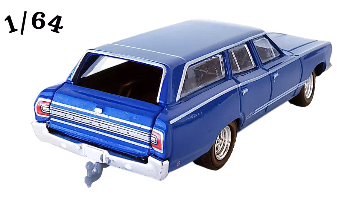 1968 Plymouth Satellite Station Wagon GTX Tribute Mörkblå Greenlight