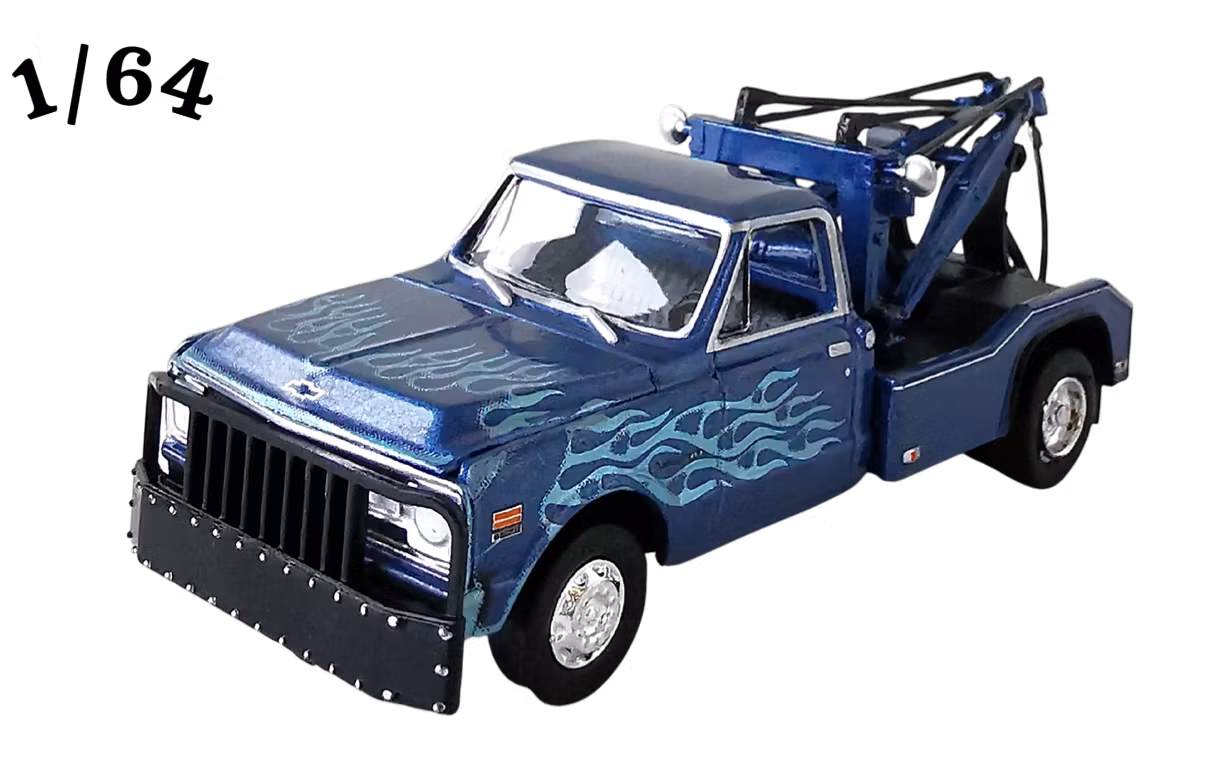 1969 Chevrolet C-30 Tow Truck Dually Wrecker Mörkblå Greenlight