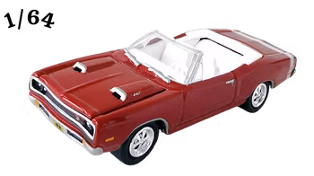 1969 Dodge Coronet RT 440 Convertible Mörkröd Johnny Lightning