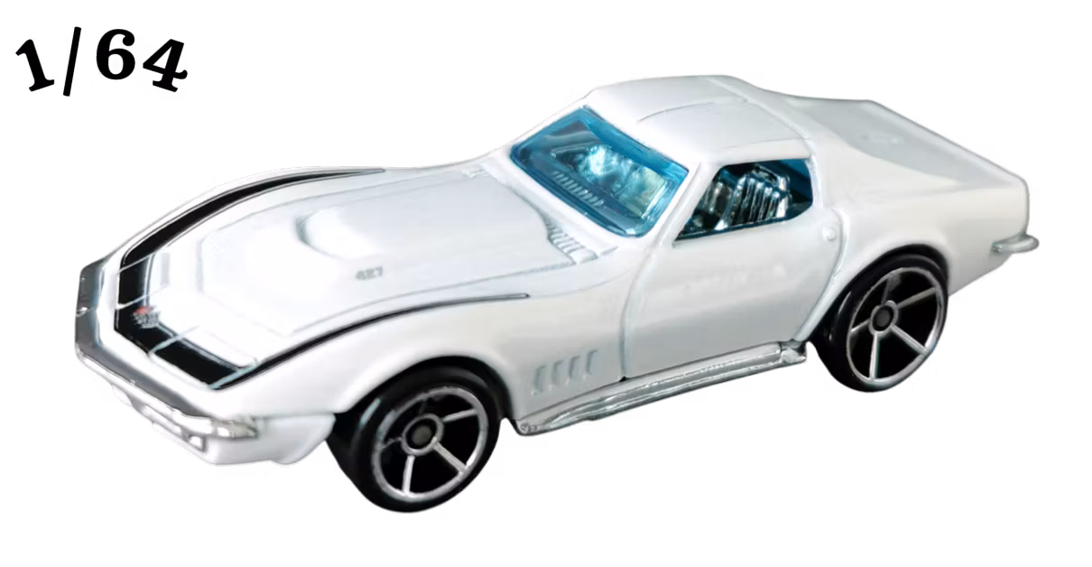 1969 Chevrolet Corvette 427 Pearl White Hot Wheels