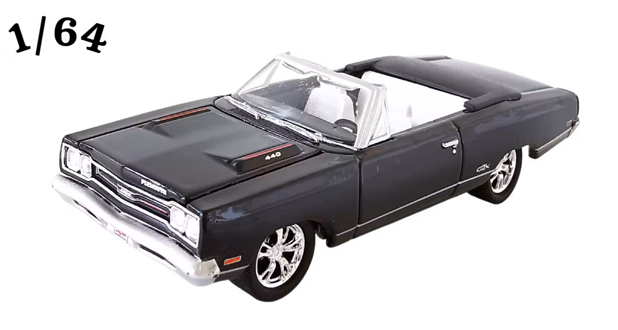 1969 Pontiac GTX 440 Convertible Svart Greenlight