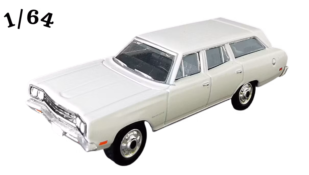 1969 Plymouth Satellite Station Wagon Vit Greenlight