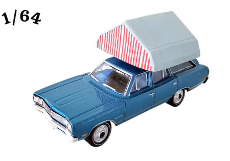 1969 Plymouth Satellite Station Wagon Blå Taktält Greenlight