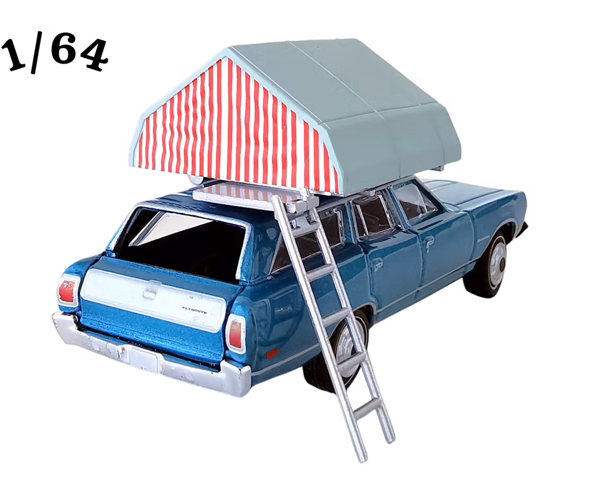 1969 Plymouth Satellite Station Wagon Blå Taktält Greenlight