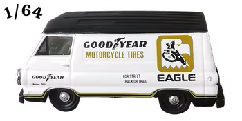 1970 Dodge A-100 Panel Van Vit & Svart M2 Machines