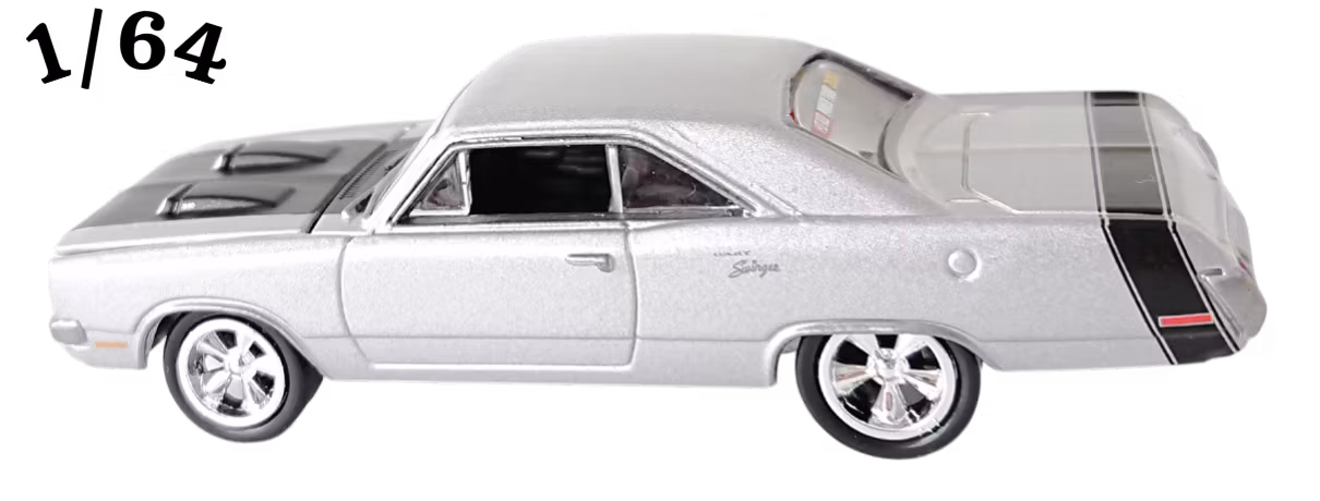 1970 Dodge Dart Swinger 340 Silver Johnny Lightning