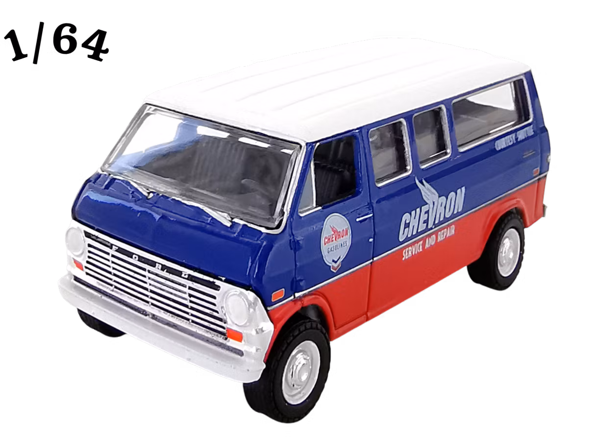 1970 Ford Club Wagon Mörkblå & Röd Greenlight