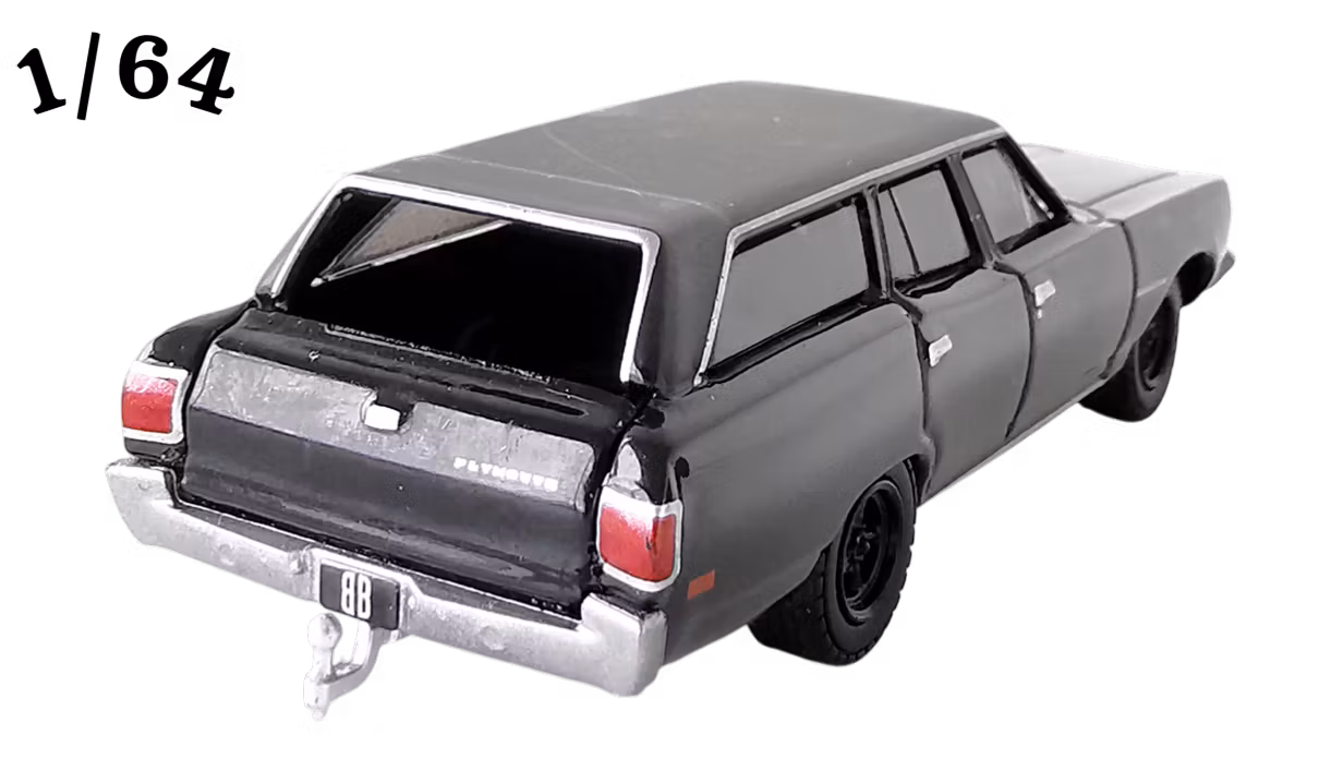 1970 Plymouth Satellite Station Wagon Svart Greenlight