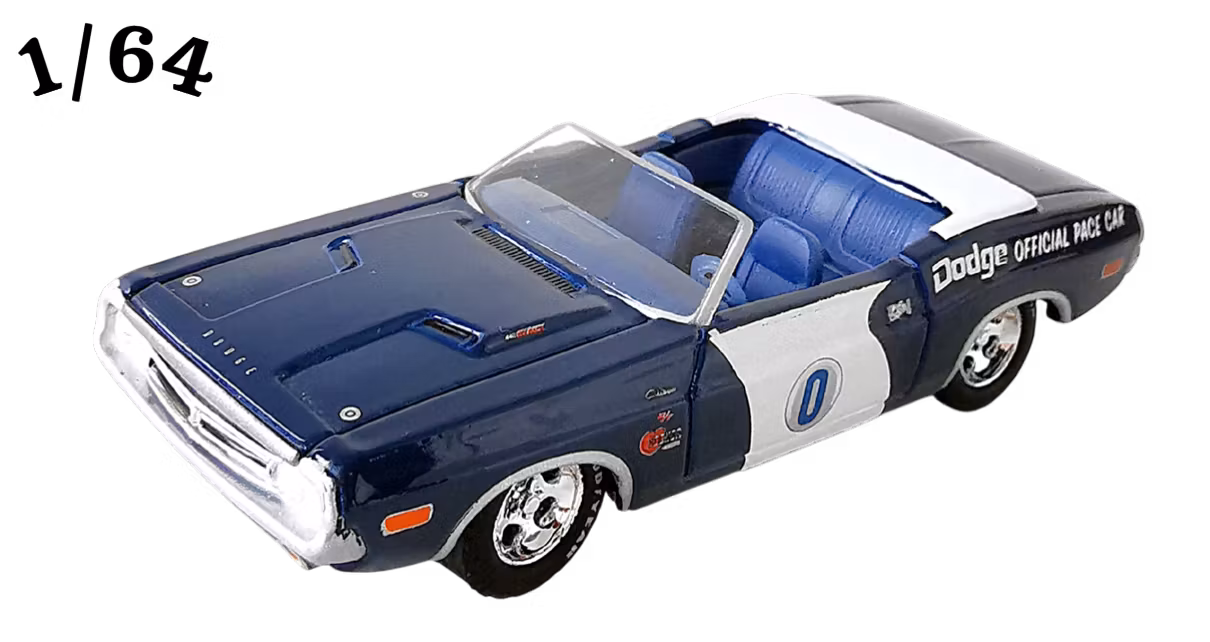 1971 Dodge Challenger 440 Convertible Pace Car Mörkblå Greenlight