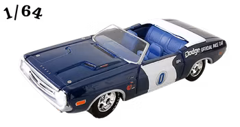 1971 Dodge Challenger 440 Convertible Pace Car Mörkblå Greenlight