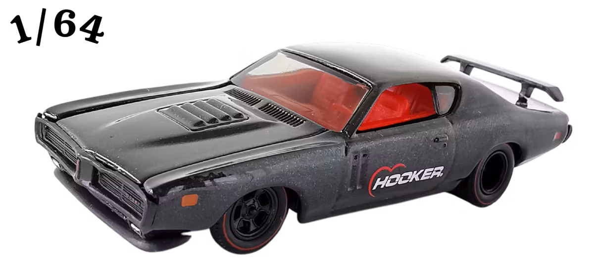 1971 Dodge Charger RT 440 Metflake Svart M2 Machines