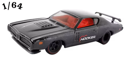 1971 Dodge Charger RT 440 Metflake Svart M2 Machines