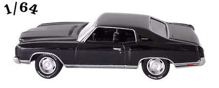 1971 Chevrolet Monte Carlo SS Svart Johnny Lightning