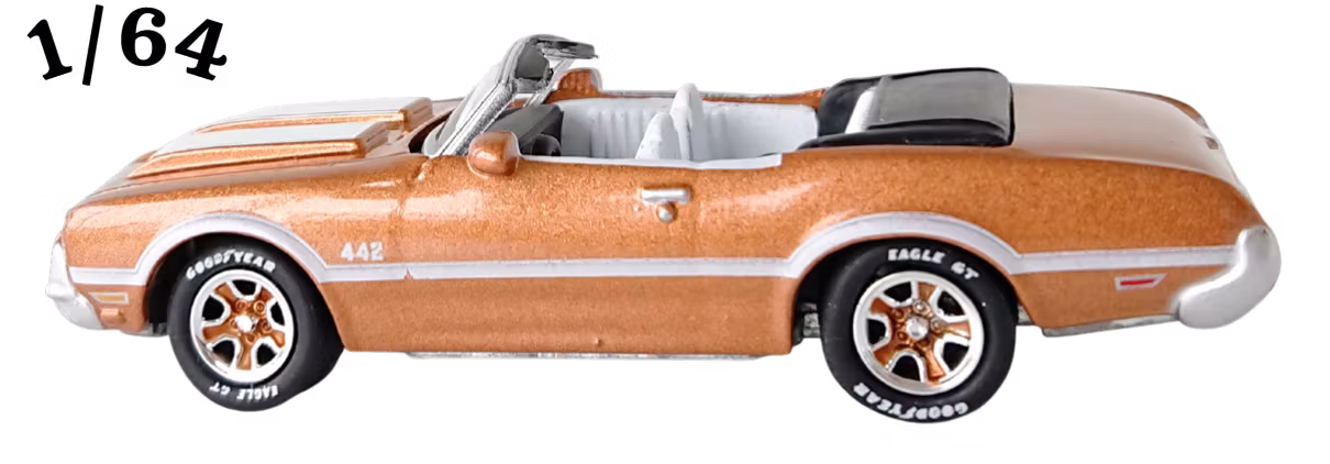 1972 Oldsmobile Cutlass 442 Convertible Caramel Brown Johnny Lightning