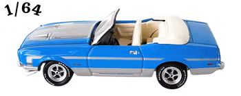 1972 Ford Mustang Convertible Blå Johnny Lightning