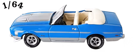 1972 Ford Mustang Convertible Blå Johnny Lightning