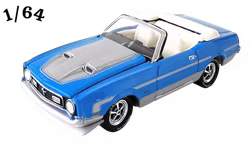 1972 Ford Mustang Convertible Blå Johnny Lightning