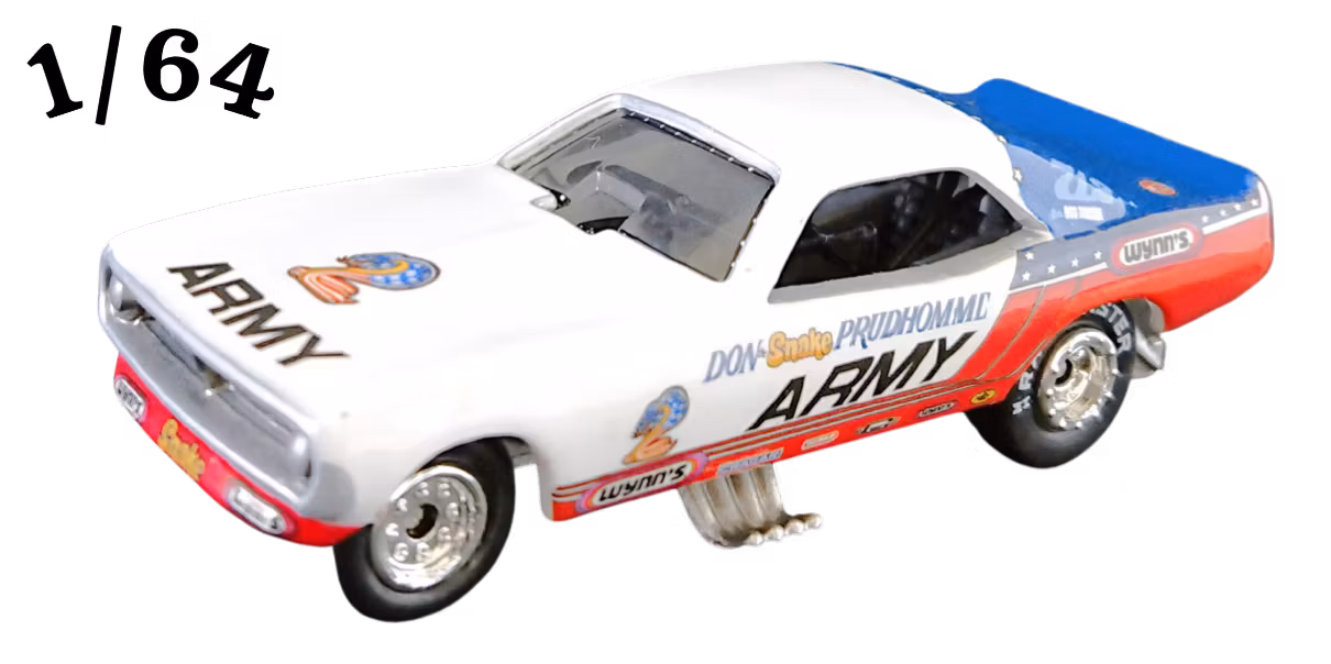 1973 Plymouth Barracuda FC Vit Johnny Lightning