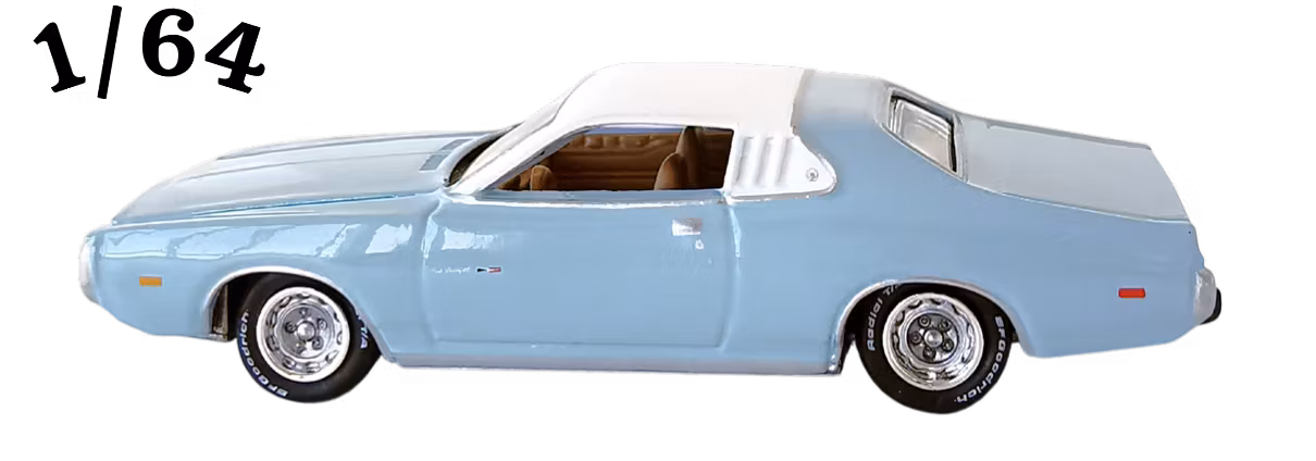 1973 Dodge Charger SE Ljusblå Johnny Lightning