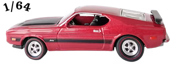 1973 Ford Mustang Mach Vinröd Poly Johnny Lightning