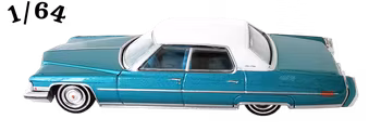 1973 Cadillac Sedan Deville Azurblå California Lowriders Greenlight