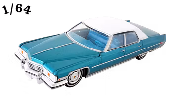 1973 Cadillac Sedan Deville Azurblå California Lowriders Greenlight