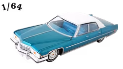 1973 Cadillac Sedan Deville Azurblå California Lowriders Greenlight