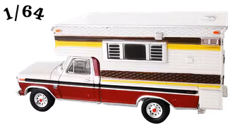 1974 Ford F-250 Camper Mörkröd Cream Greenlight