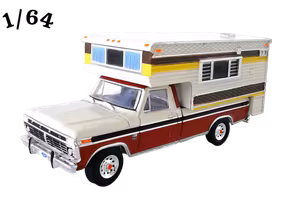 1974 Ford F-250 Camper Mörkröd Cream Greenlight