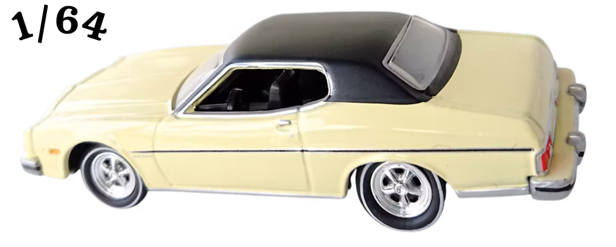 1974 Ford Gran Torino Pastellgul Johnny Lightning