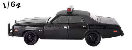 1976 Dodge Coronet Police Svart Black Bandit Greenlight