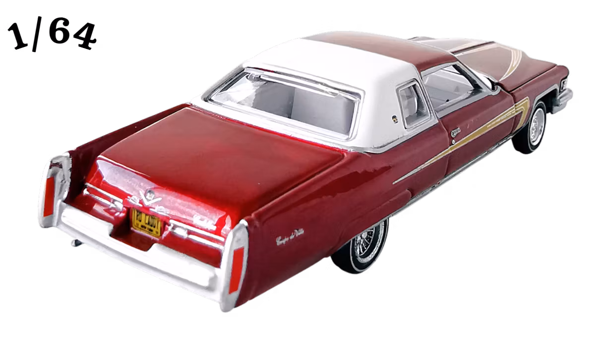 1976 Cadillac Coupe Deville Mörkröd Custom Lowriders Auto World