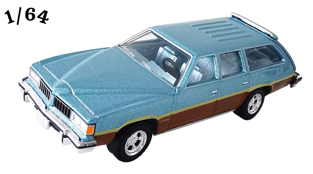 1977 Pontiac Lemans Safari Wagon Ljusblå Poly Greenlight