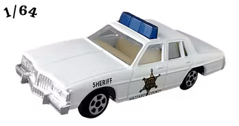1980 Pontiac Bonneville Police Vit Blå ''Hazzard County'' Ertl