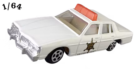 1980 Pontiac Bonneville Police Vit Röd ''Hazzard County'' Ertl
