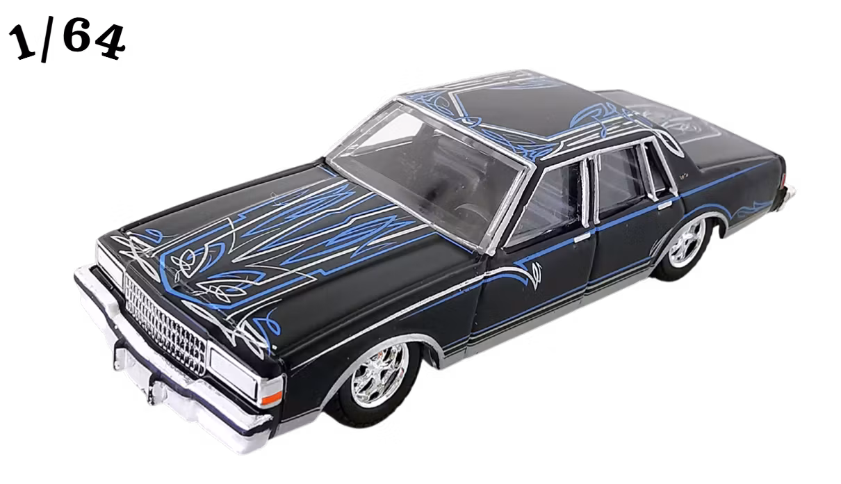 1987 Chevrolet Caprice Svart California Lowriders Greenlight
