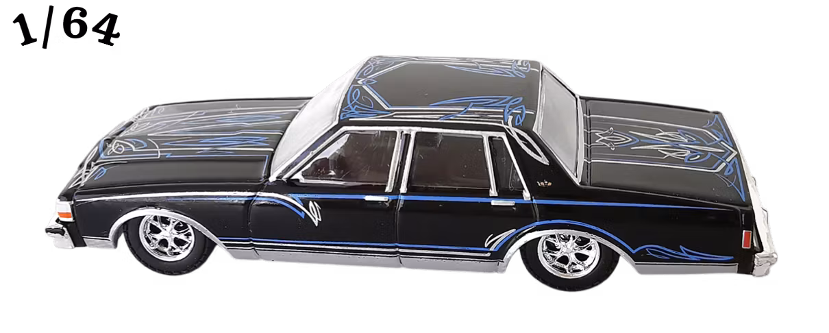 1987 Chevrolet Caprice Svart California Lowriders Greenlight