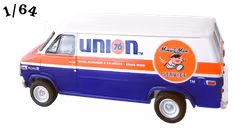 1987 GMC Vandura 2500 Mörkblå Vit Union 76 & Minute man Greenlight