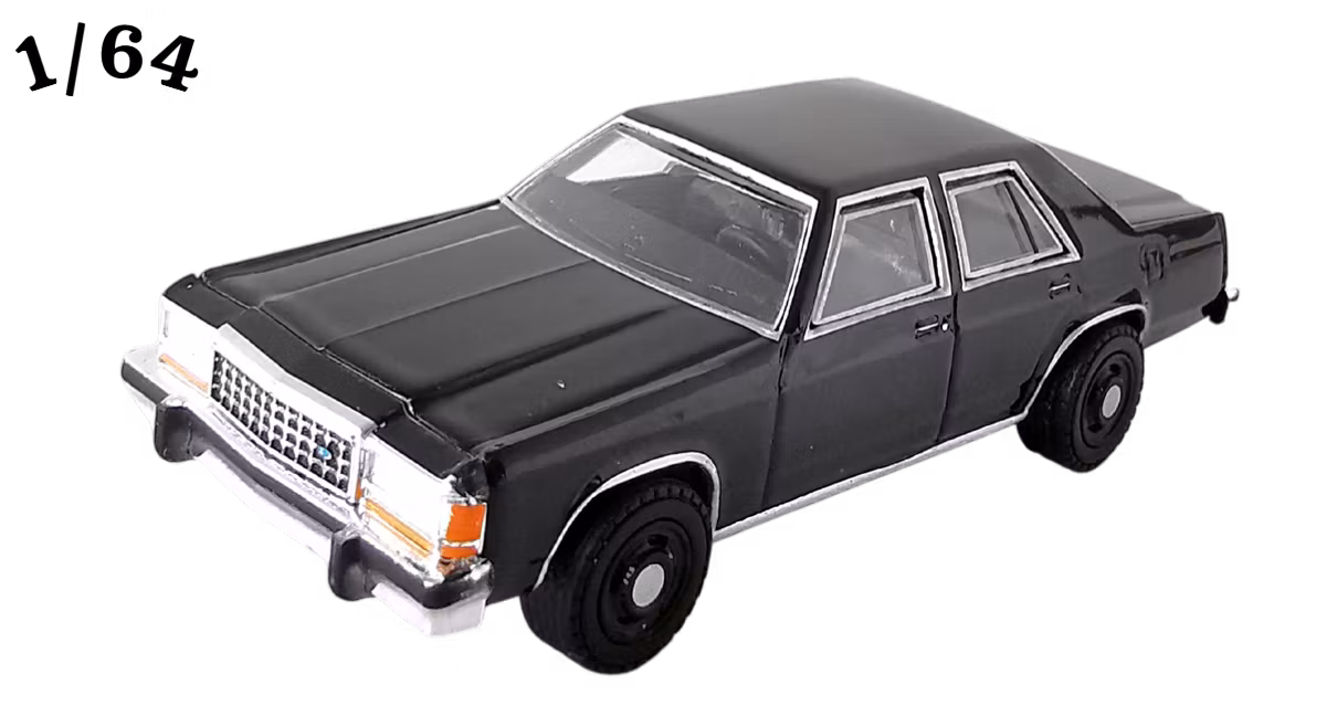 1987 Ford LTD Crown Victoria Svart Greenlight