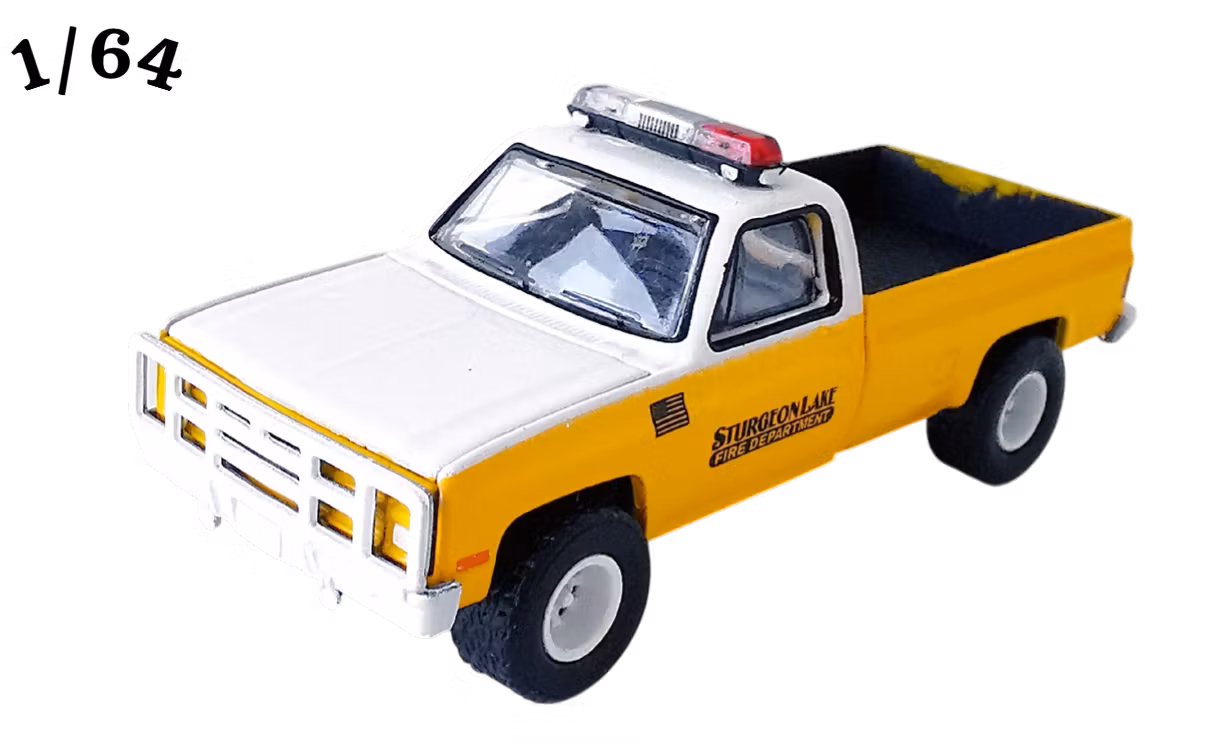 1987 M1008 Pickup Gul Vit Greenlight